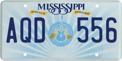 MS license plate AQD556
