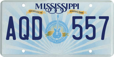 MS license plate AQD557