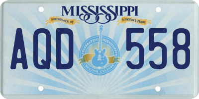 MS license plate AQD558