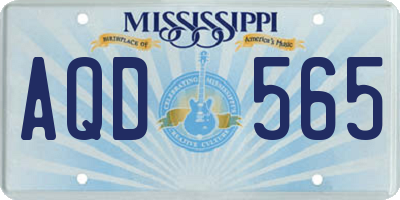 MS license plate AQD565
