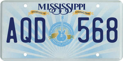 MS license plate AQD568