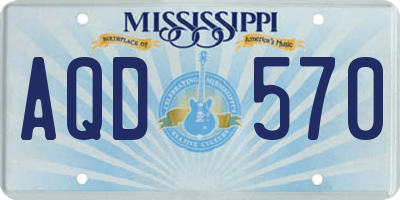 MS license plate AQD570