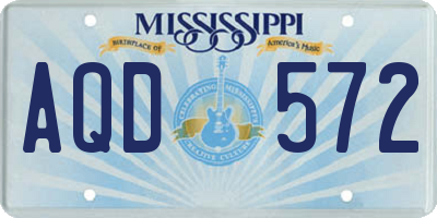 MS license plate AQD572