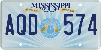 MS license plate AQD574