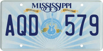 MS license plate AQD579