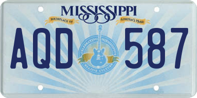 MS license plate AQD587