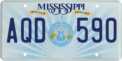 MS license plate AQD590