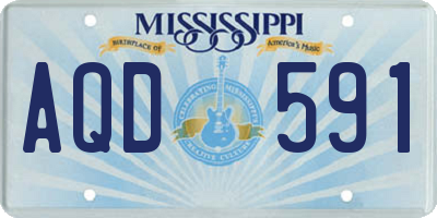 MS license plate AQD591