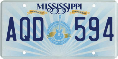 MS license plate AQD594