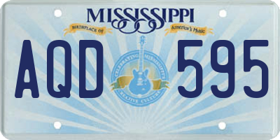 MS license plate AQD595
