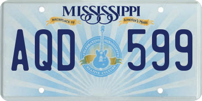 MS license plate AQD599