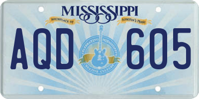 MS license plate AQD605