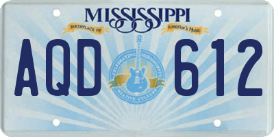 MS license plate AQD612