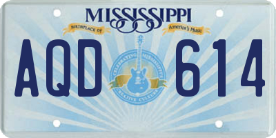 MS license plate AQD614