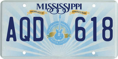 MS license plate AQD618