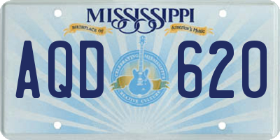 MS license plate AQD620