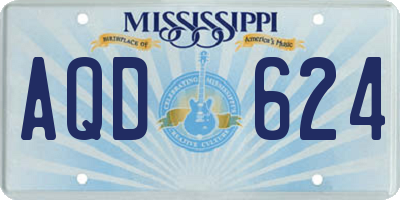 MS license plate AQD624