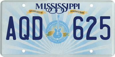 MS license plate AQD625