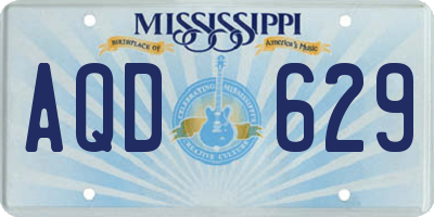 MS license plate AQD629
