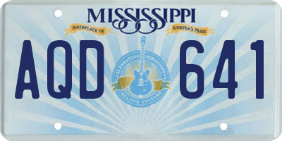 MS license plate AQD641