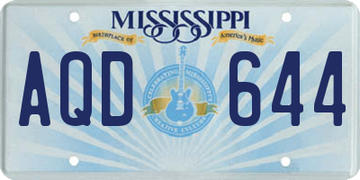 MS license plate AQD644