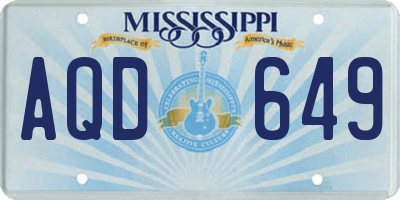 MS license plate AQD649