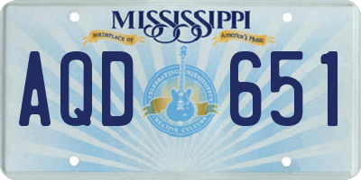 MS license plate AQD651