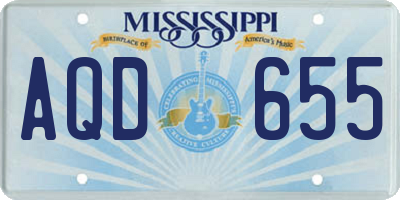 MS license plate AQD655