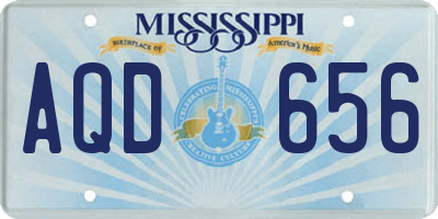 MS license plate AQD656