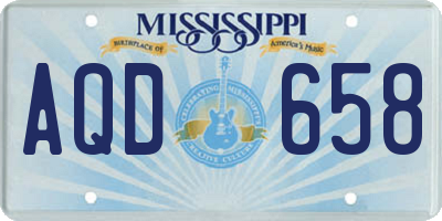 MS license plate AQD658