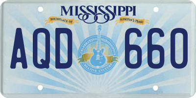 MS license plate AQD660