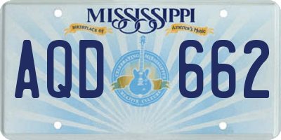 MS license plate AQD662