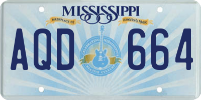 MS license plate AQD664