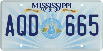 MS license plate AQD665
