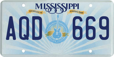 MS license plate AQD669