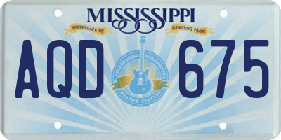 MS license plate AQD675