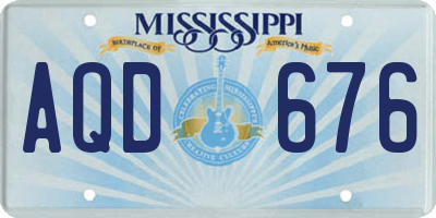 MS license plate AQD676