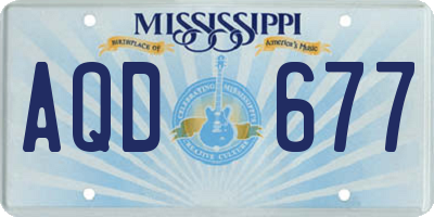 MS license plate AQD677