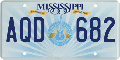 MS license plate AQD682