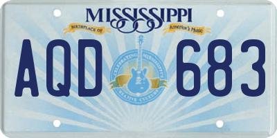MS license plate AQD683