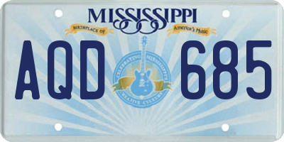 MS license plate AQD685