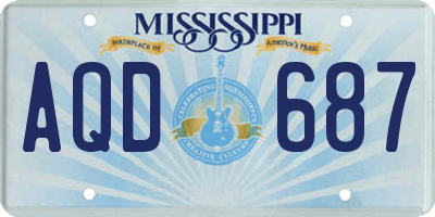 MS license plate AQD687
