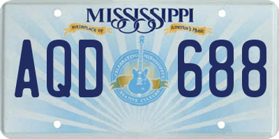 MS license plate AQD688
