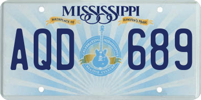MS license plate AQD689