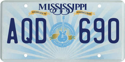 MS license plate AQD690