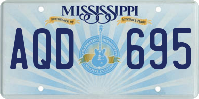 MS license plate AQD695