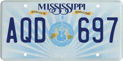 MS license plate AQD697