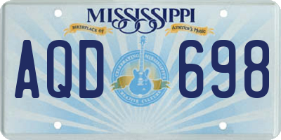 MS license plate AQD698