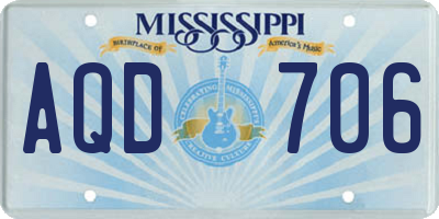 MS license plate AQD706