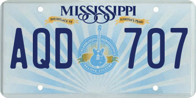 MS license plate AQD707